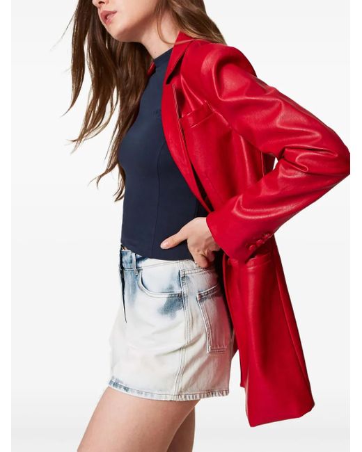 Twinset Blue Super Bleached Denim Shorts