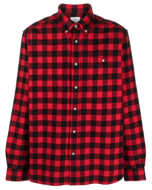 Woolrich Red Traditional Plaid-check Flannel Shirt for men