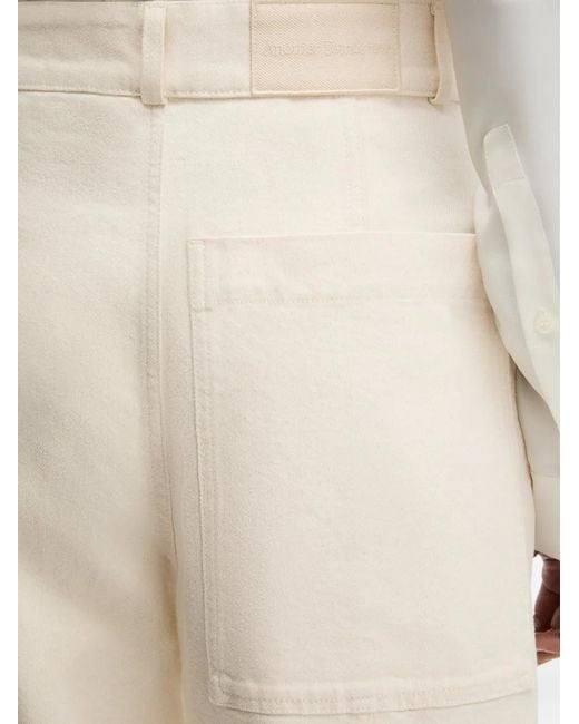 Another Tomorrow White Cuffed-Hem Jeans