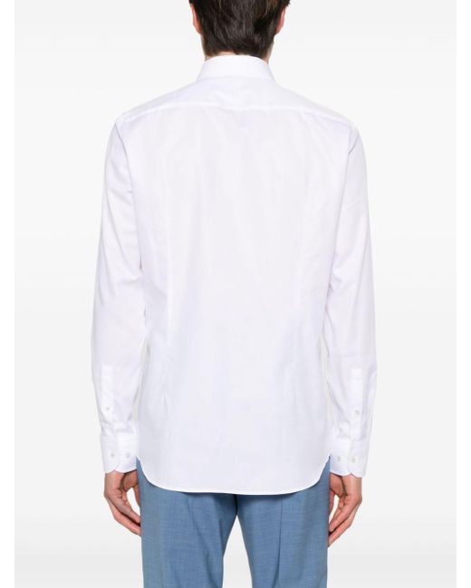 Boss White Long-sleeves Cotton Shirt for men