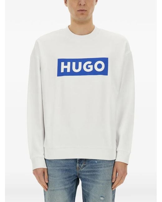 Boss Gray Logo-Print Sweatshirt for men