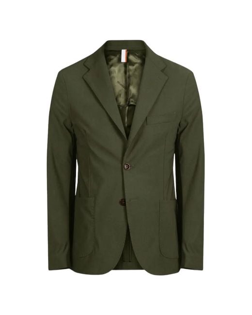 Pmds Green Single-Breasted Notch-Lapel Blazer for men