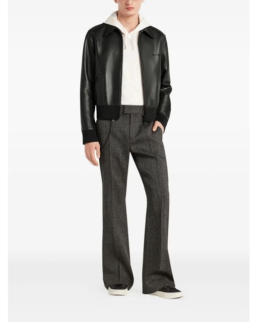 Courreges Black Zip-Up Leather Jacket for men