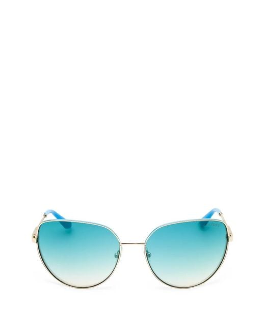 GUESS EYEWEAR Blue Cat-Eye Frame Sunglasses