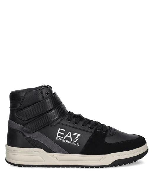 EA7 Black Baskets Montantes À Lacets for men