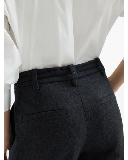 Brunello Cucinelli Black Wollhose mit Gürtel