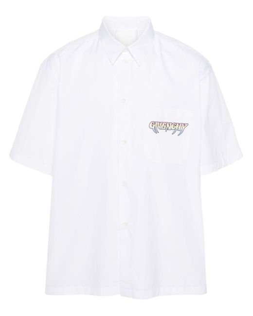Chemise en popeline à imprimé World Tour Givenchy pour homme en coloris White