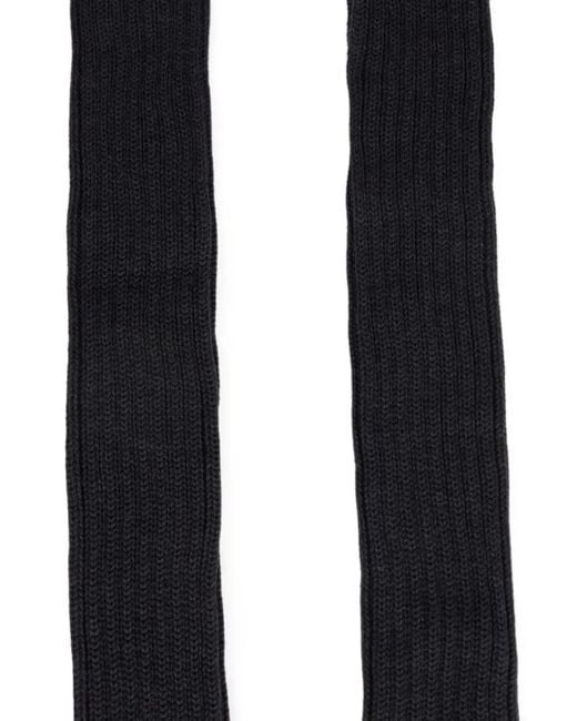 Alberta Ferretti Black Ribbed-Knit Gloves