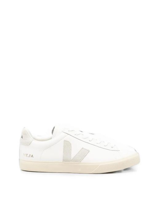 Veja White Campo Logo-Patch Sneakers for men