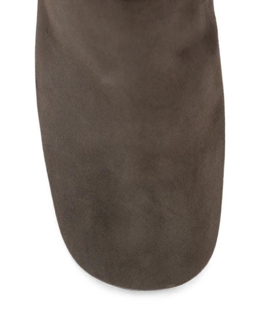 Sergio Rossi Brown Suede Block-Heel Ankle Boots