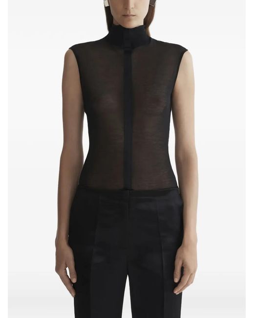 Mugler Black Turtleneck Bodysuit