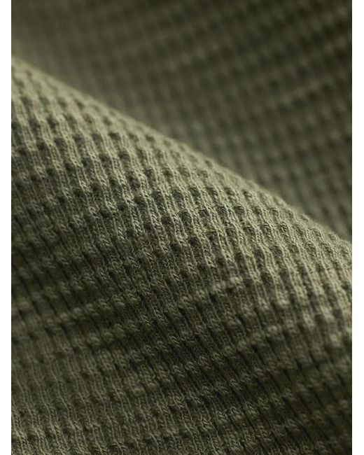 RRL Green Henley-Neck Knitted T-Shirt for men