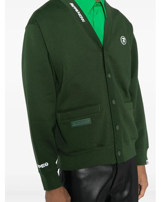 Aape By A Bathing Ape Green Logo Cardigan for men