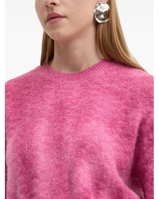 Desigual Pink Gerippter Strickpullover