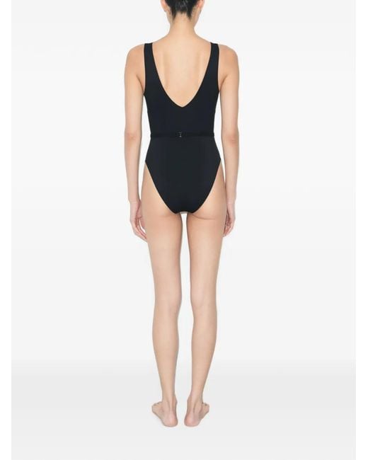 Traje De Baño Con Cinturón Tory Burch de color Blue