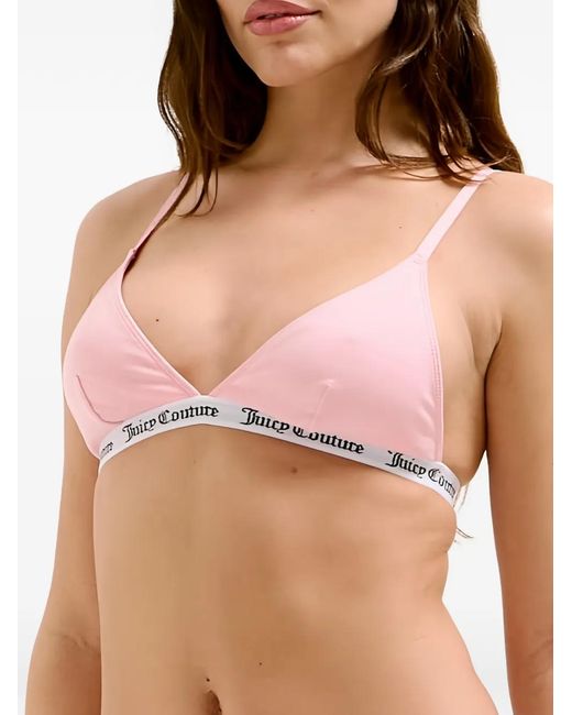 Juicy Couture Pink Soutien-Gorge Triangle À Bande Logo