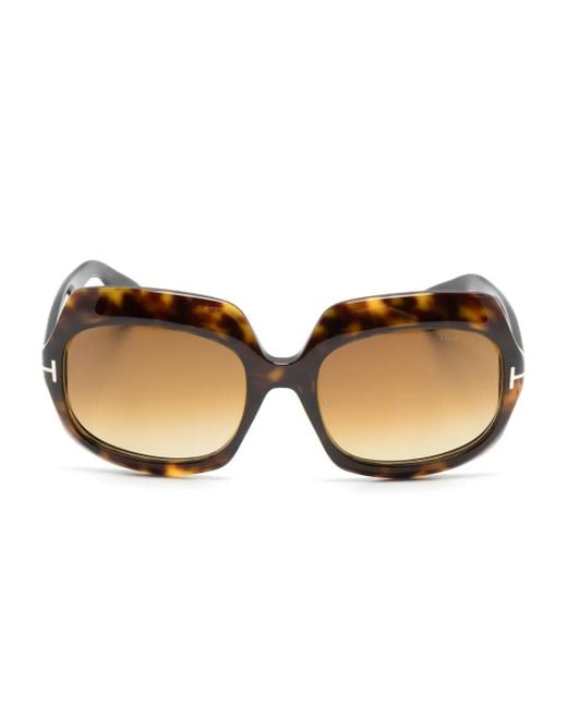 Tom Ford Natural Tf1155 Rectangle-Frame Sunglasses
