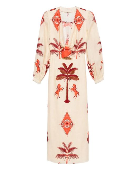 Vestido midi Across Paradise Johanna Ortiz de color White