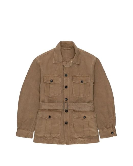 Fortela Brown Clint Button Fastening Jacket for men