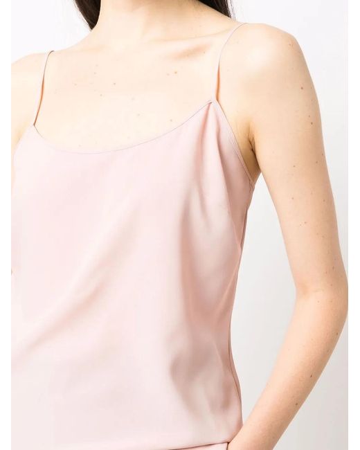 Alberta Ferretti Pink Stretch-Silk Camisole
