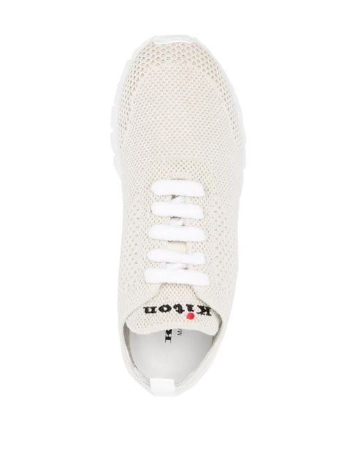 Baskets À Design Perforé Kiton en coloris White