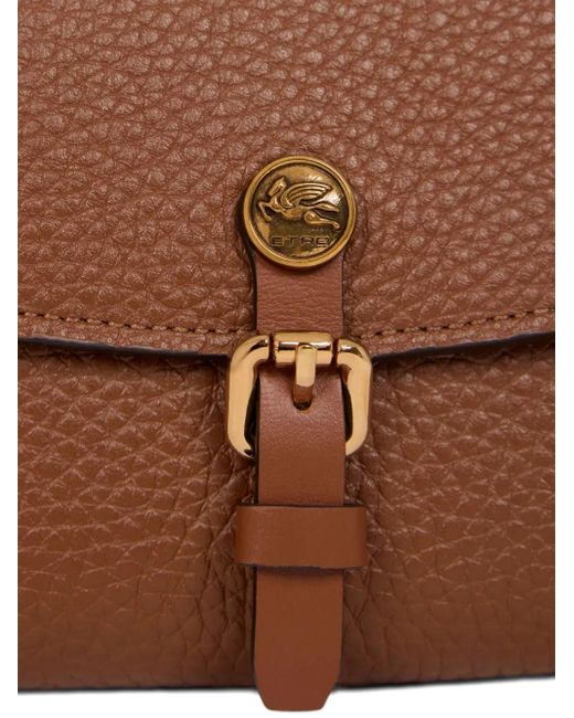 Etro Brown Logo-Detail Leather Wallet