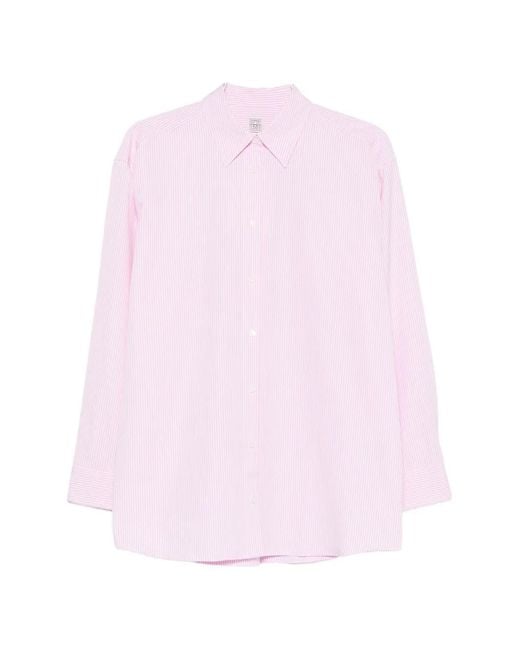 Totême Pink Striped Tumbled Shirt