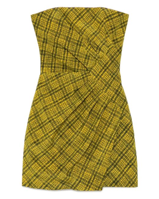 Alessandra Rich Geruite Jurk in het Green