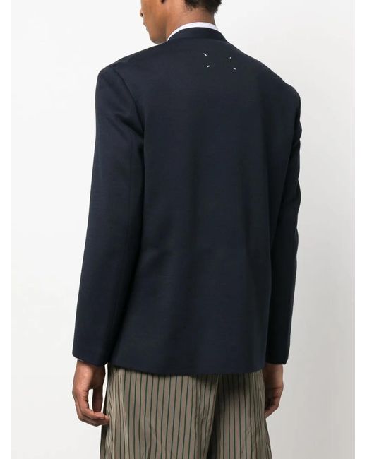 Maison Margiela Blue Milano-Stitch Single-Breasted Blazer for men