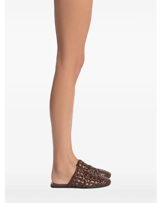 Giuseppe Zanotti Brown Hand-Woven Cage Slippers