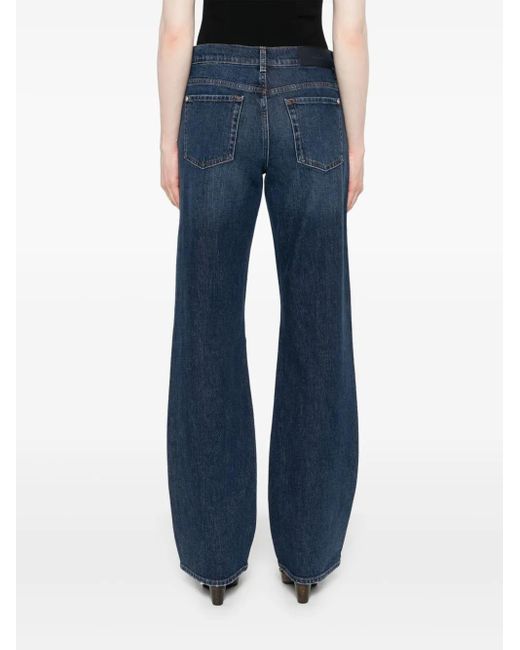 7 For All Mankind Jeans Met Gebleekt Effect in het Blue