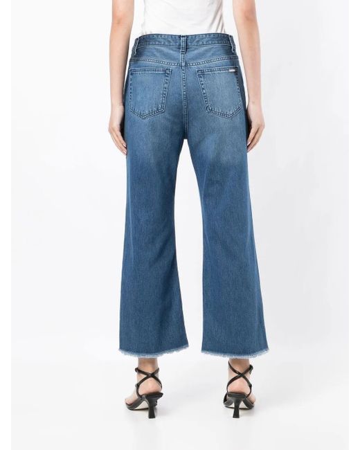 Michael Kors Blue Selma High-Rise Cropped Jeans