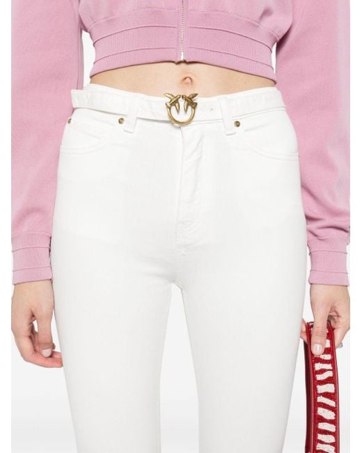 Pinko White Susan High-waisted Jeans