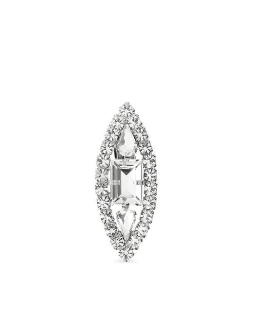 Alessandra Rich White Crystal Bijoux Earrings