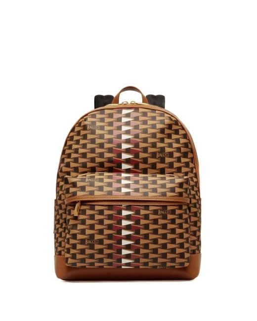 Bally Brown Pennant Faux-Leather Backpack for men
