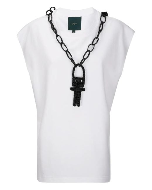 Jejia Blue Tea T-Shirt mit Roboterkette