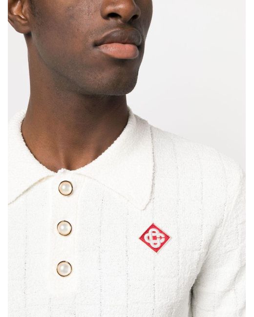 Casablancabrand Poloshirt aus geripptem Strick in White für Herren
