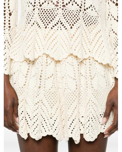 Zimmermann Natural Awaken Crochet Shorts