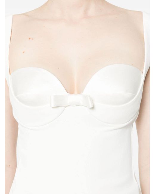 Vestido corto con detalle de lazo Elisabetta Franchi de color White