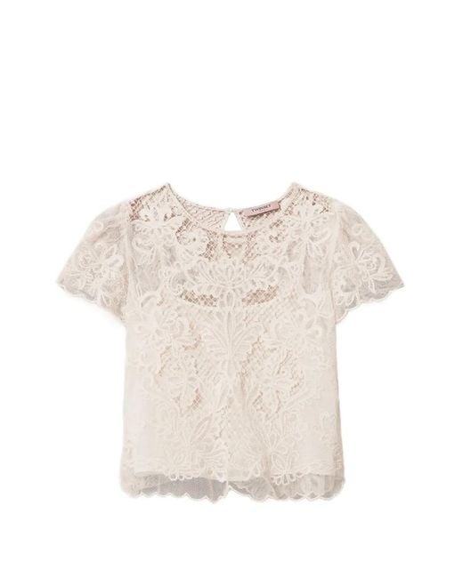 Twinset Natural Embroidered Blouse