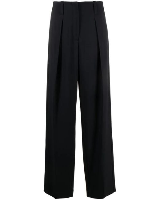 Brunello Cucinelli Black Virgin Wool-Blend Trousers
