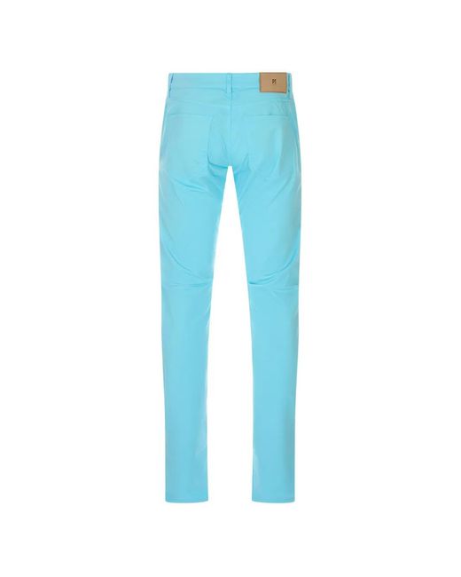 PT Torino Blue Logo-Patch Trousers for men