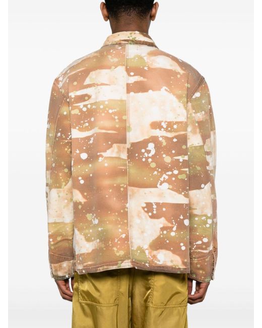 MSGM Brown Camouflage-print Shirt Jacket for men