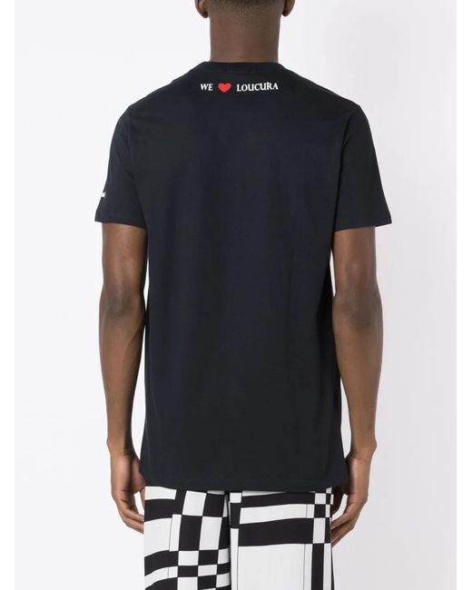 Amir Slama Black Slogan-Print Cotton T-Shirt