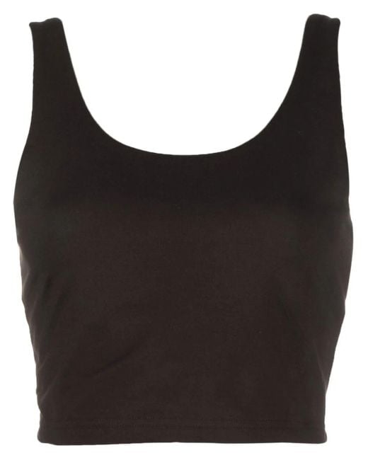 Ralph Lauren Black Scoop-Neck Cropped Tank Top
