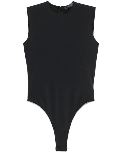 Body sin mangas con logo en relieve Mugler de color Black