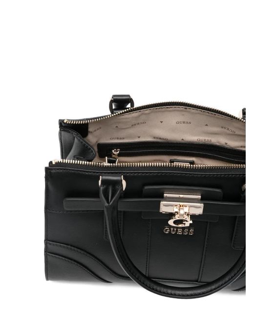 Guess Black Sac Cabas À Plaque Logo Et Détail De Cadenas