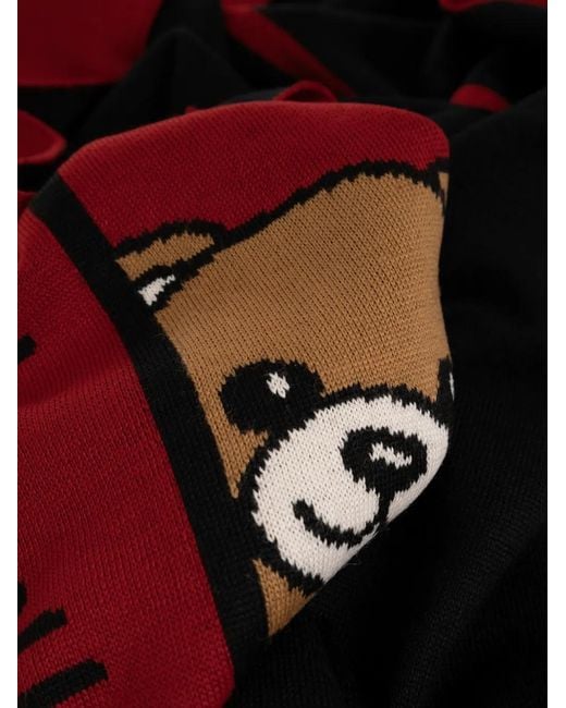 Sciarpa Teddy Bear Con Logo di Moschino in Red