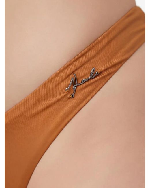 Karl Lagerfeld Natural Logo-Print Bikini Briefs