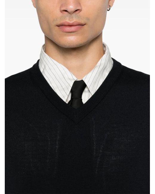 Zanone Black Fine-Knit Jumper for men